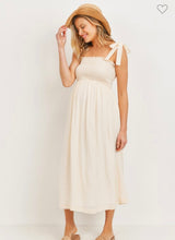 Load image into Gallery viewer, Cream tie shoulder sleeveless dress