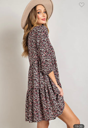 Black and floral dress