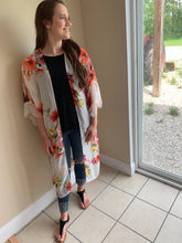 Load image into Gallery viewer, Ivory and Coral Kimono