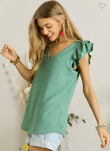 Load image into Gallery viewer, V-neck flare sleeve top