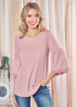 Load image into Gallery viewer, Rose bell sleeves top