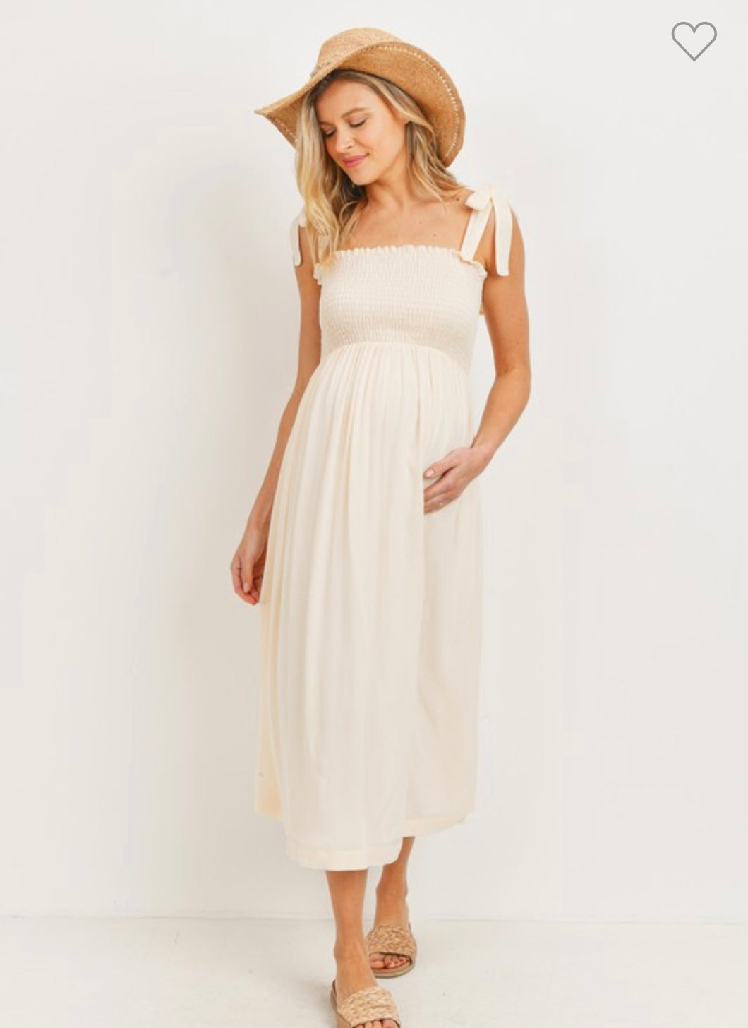 Cream tie shoulder sleeveless dress