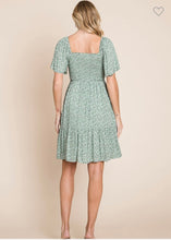 Load image into Gallery viewer, Sage floral dress