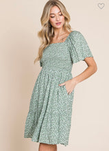Load image into Gallery viewer, Sage floral dress