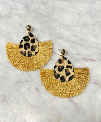 Leopard Tassel Earrings