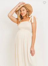 Load image into Gallery viewer, Cream tie shoulder sleeveless dress