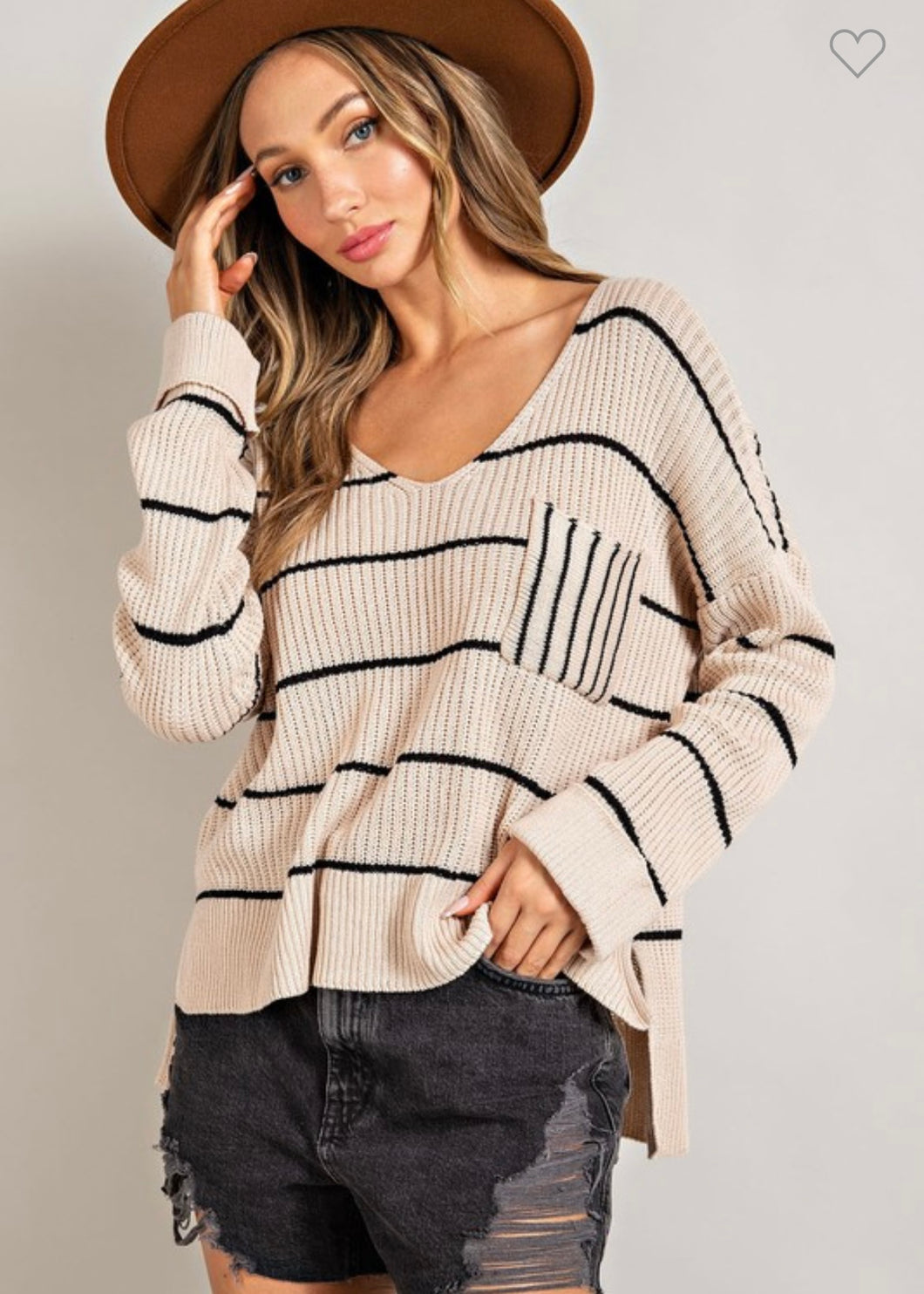 Oatmeal Striped Sweater