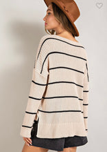 Load image into Gallery viewer, Oatmeal Striped Sweater