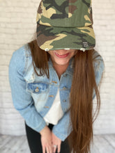 Load image into Gallery viewer, Camo Distressed Hat