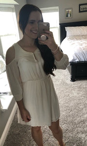 Cream Cold Shoulder Dress