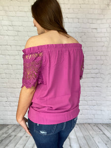 Off the Shoulder Top in Berry