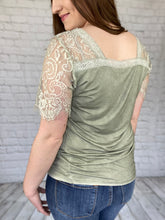 Load image into Gallery viewer, Light Sage Lace Top