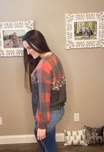 Load image into Gallery viewer, Buffalo Plaid and Leopard Top