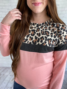 Blush and Leopard Top