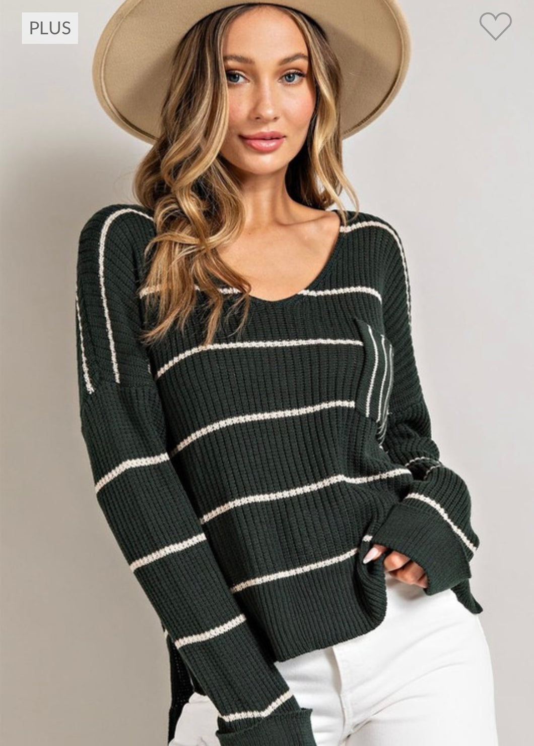 Hunter Green Striped Sweater