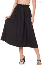 Load image into Gallery viewer, Black Midi Skirt