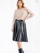Load image into Gallery viewer, Mocha long sleeve striped top